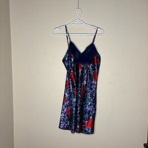 VTG Honor’s Intimates Floral Multicolored Bias Cut Opaque Slip Dress Size Medium